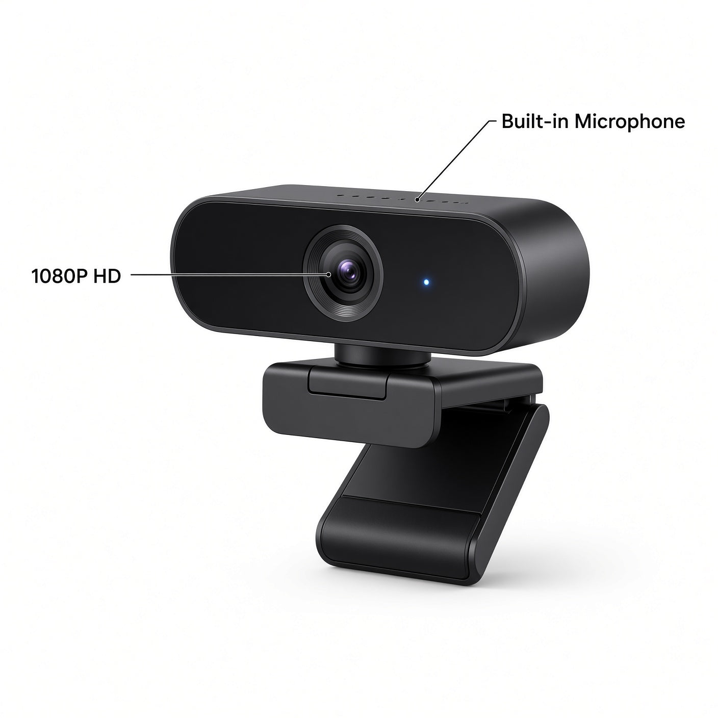 1080P HD Webcam with Built-in Microphone and Adjustable Stand