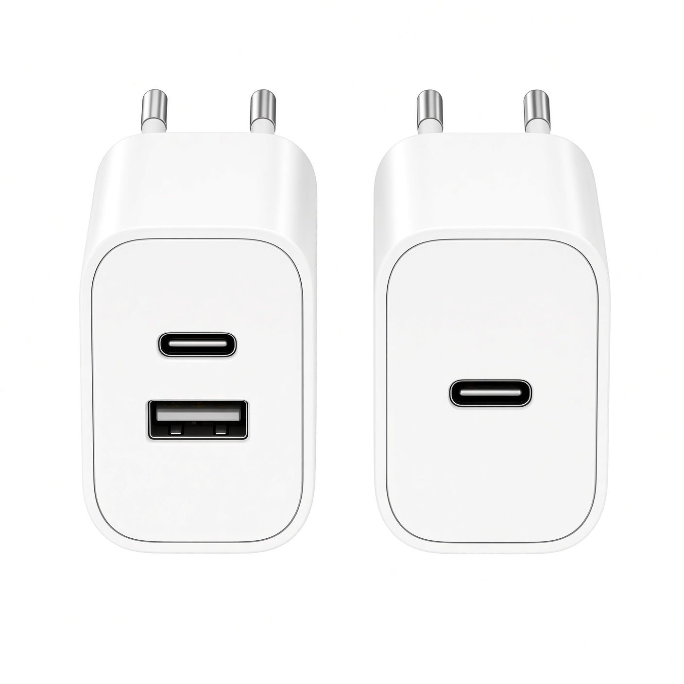 White EU USB-C Charger – Dual Port & Single Port Options