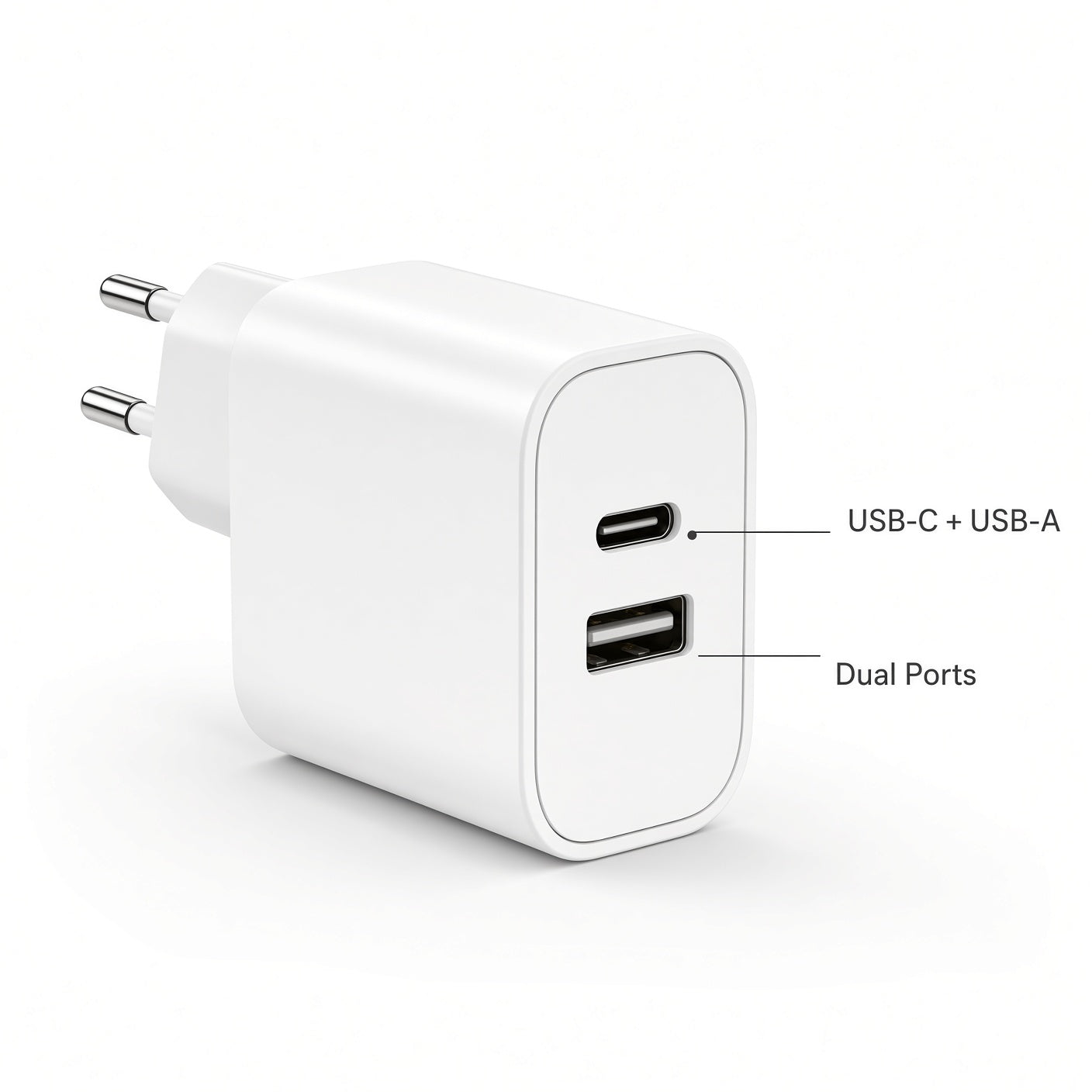 White EU USB-C Charger – Dual Port & Single Port Options