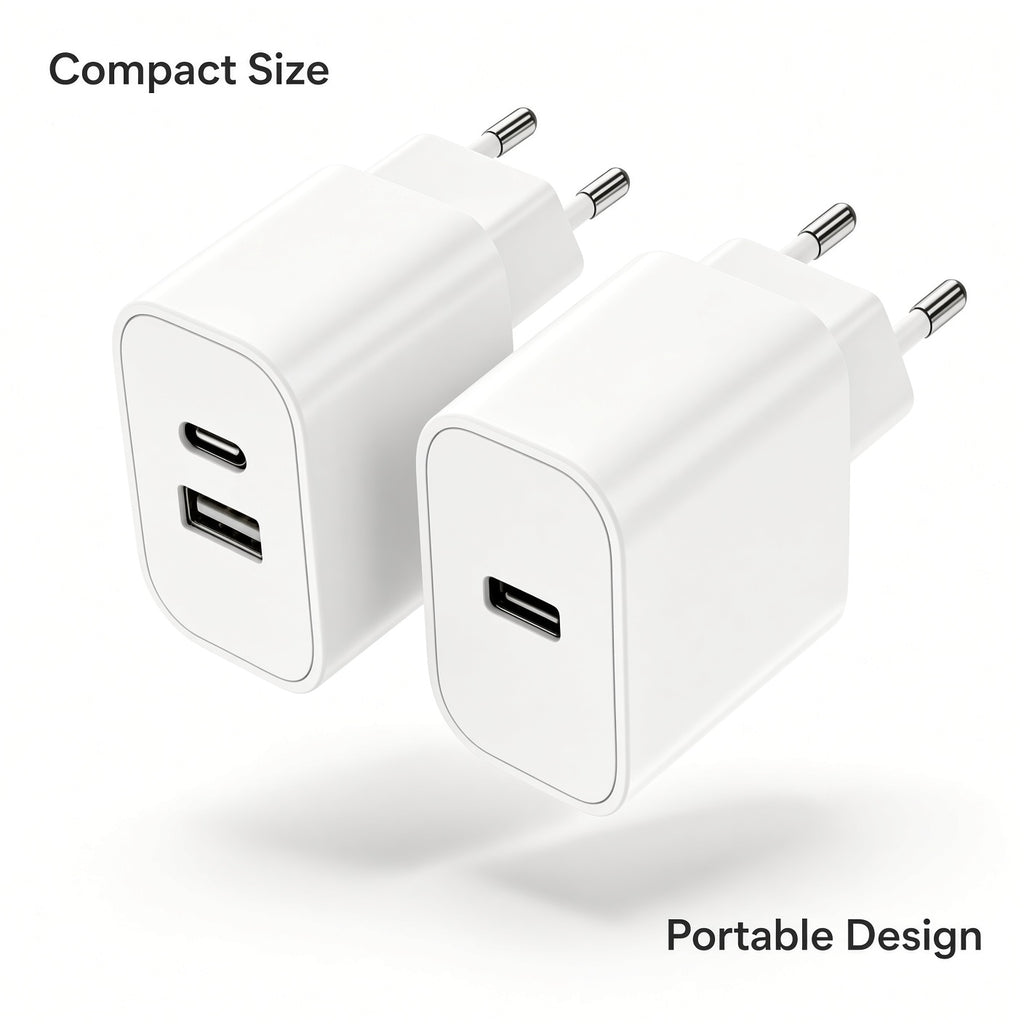 White EU USB-C Charger – Dual Port & Single Port Options