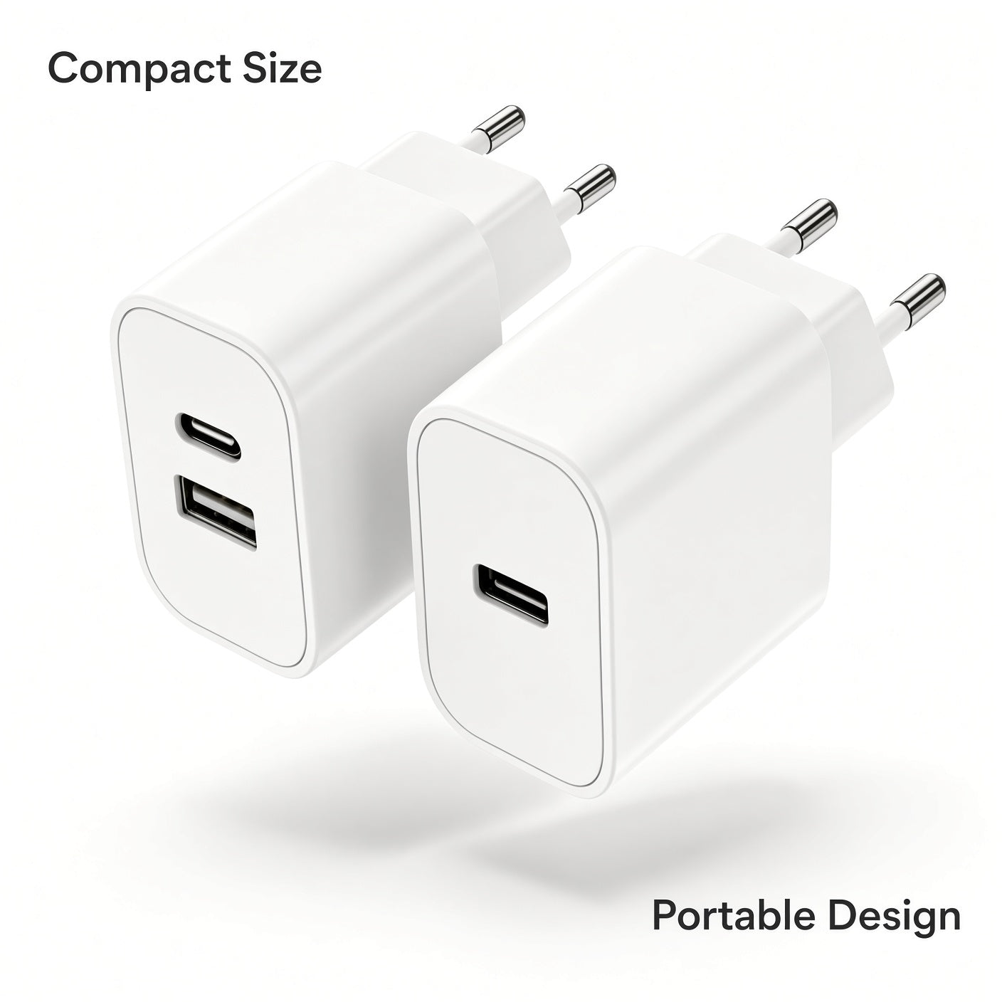 White EU USB-C Charger – Dual Port & Single Port Options