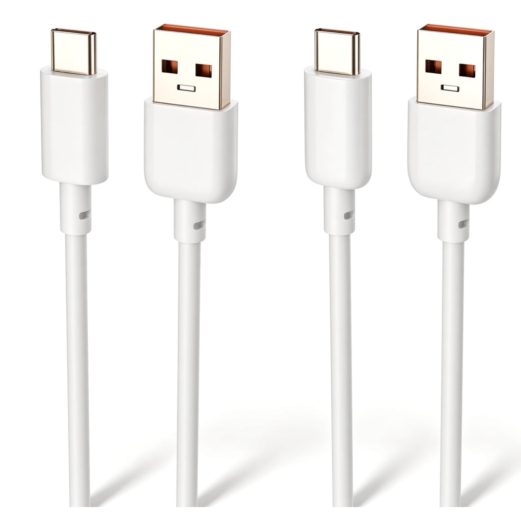 White USB-A to USB-C Cable 2-Pack – Data & Charging