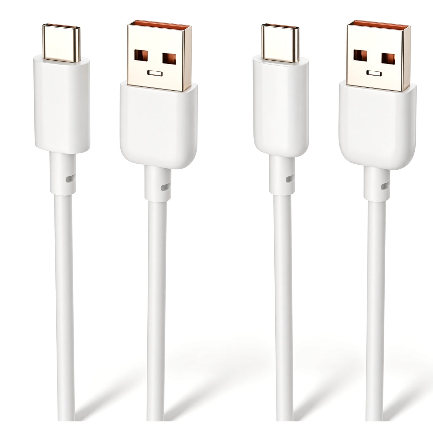 White USB-A to USB-C Cable 2-Pack – Data & Charging