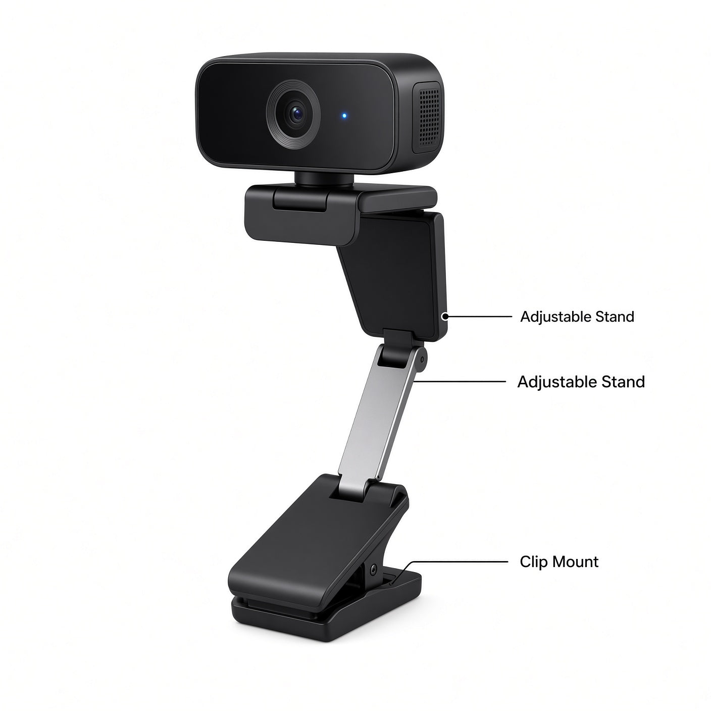 1080P HD Webcam with Built-in Microphone and Adjustable Stand