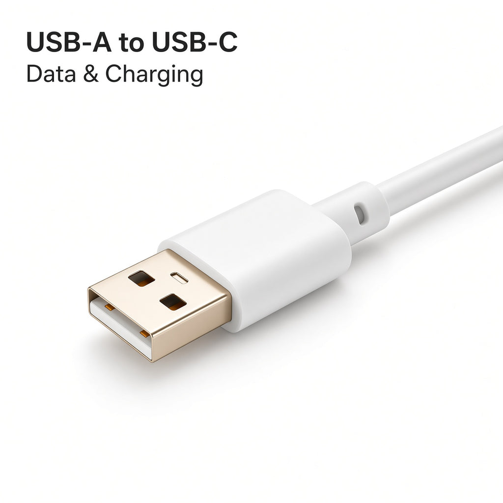 White USB-A to USB-C Cable 2-Pack – Data & Charging