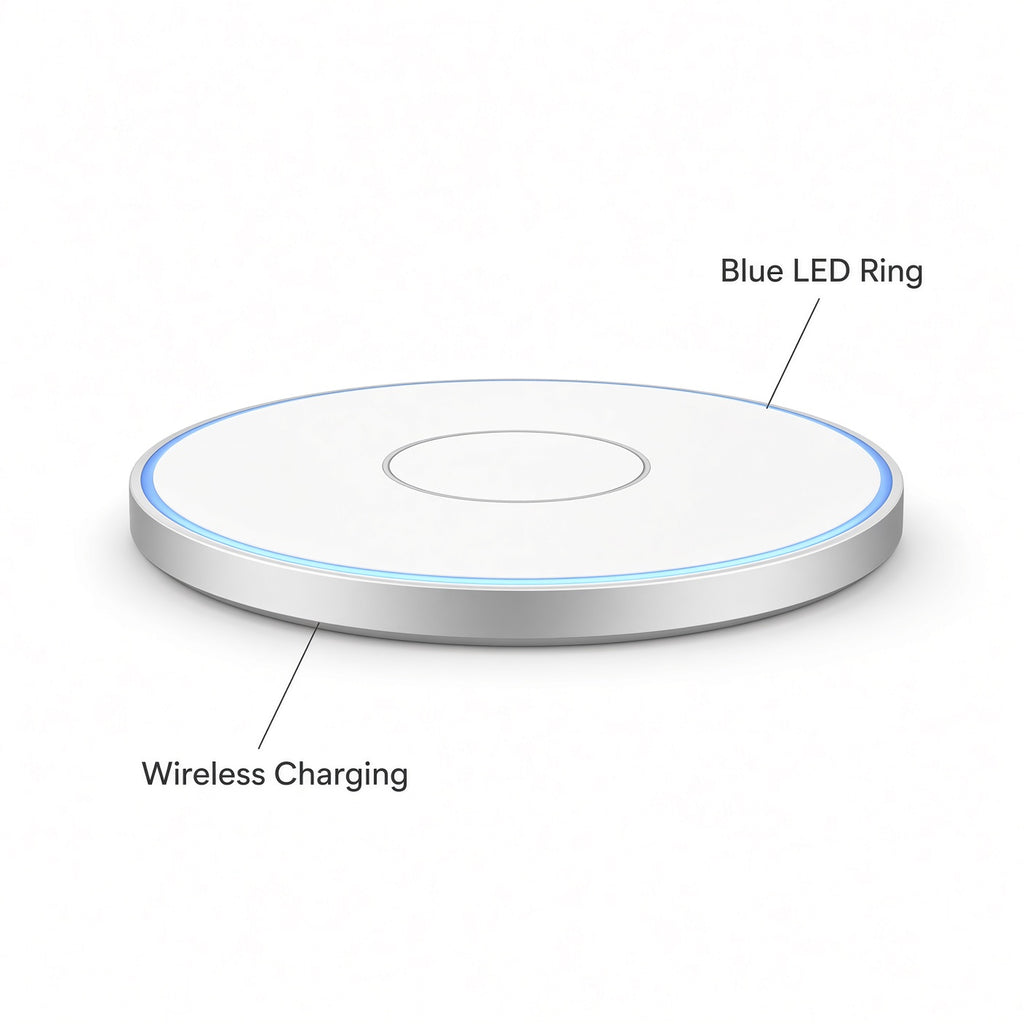White Wireless Charging Kit with EU Dual-Port Charger