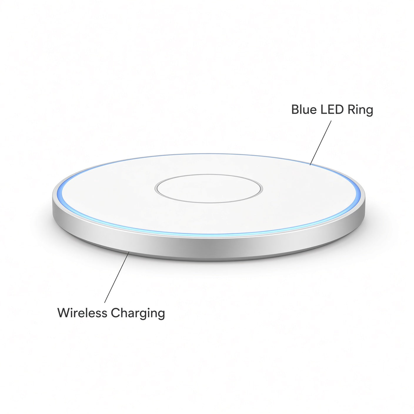White Wireless Charging Kit with EU Dual-Port Charger