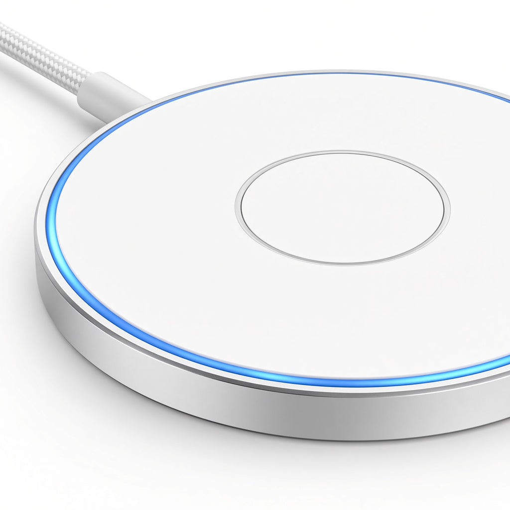 White Wireless Charging Kit with EU Dual-Port Charger