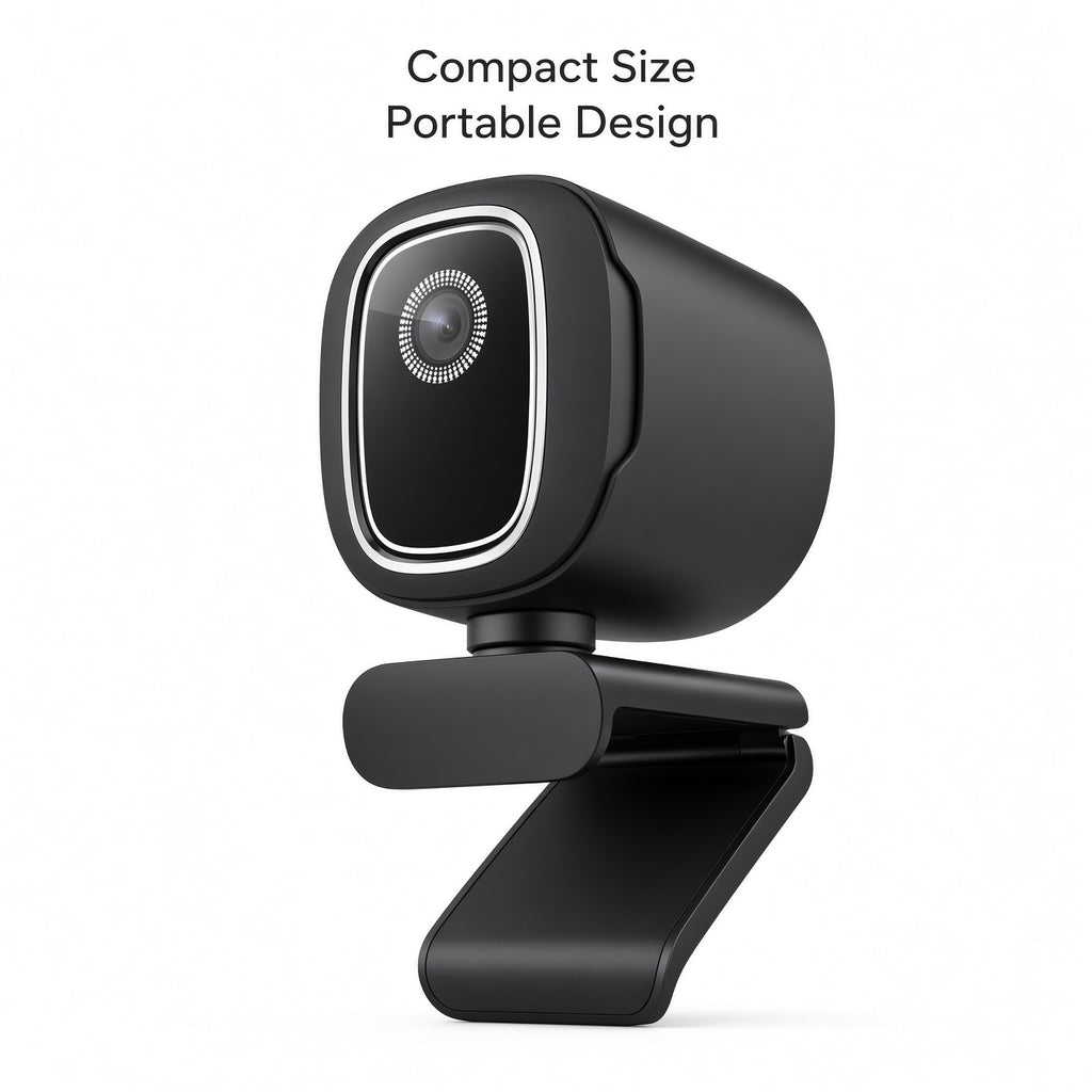 Black HD Webcam with Silver Ring and Adjustable Clip Stand