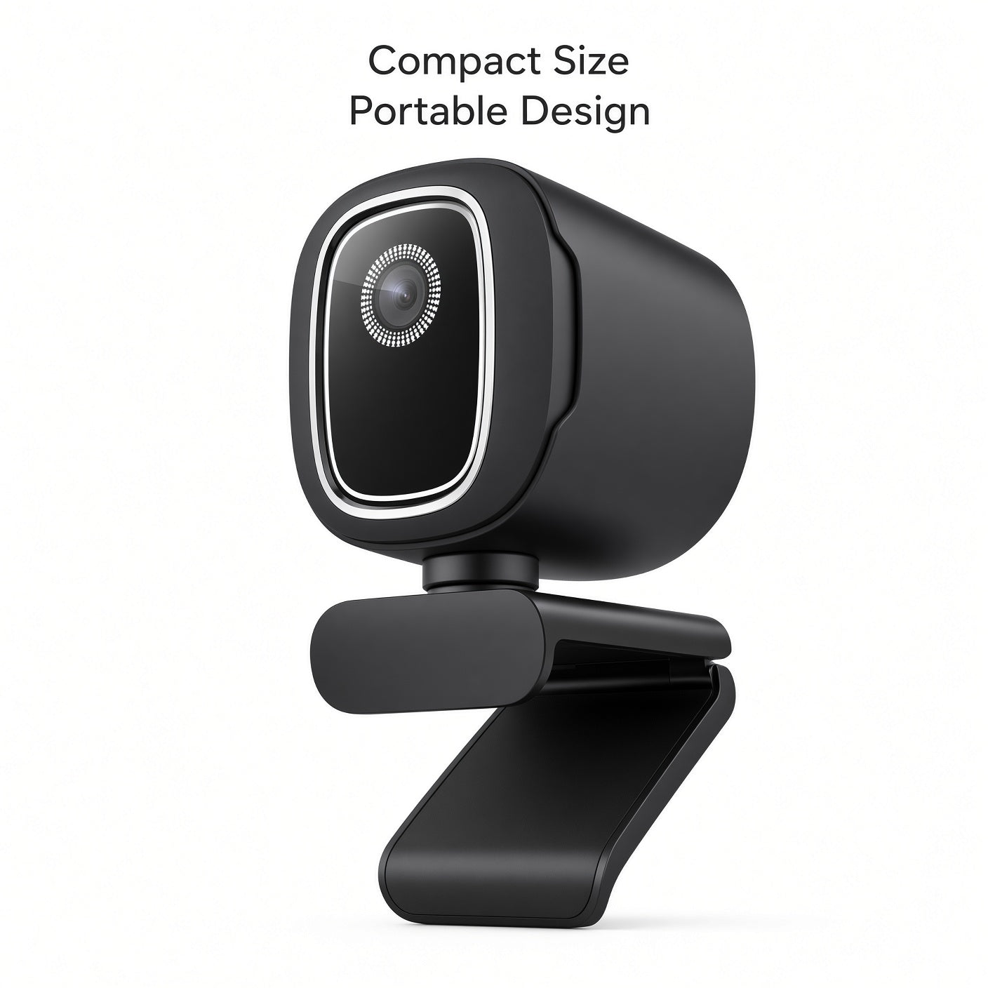 Black HD Webcam with Silver Ring and Adjustable Clip Stand