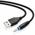 Black Braided USB-A to DC Power Cable with LED Indicator